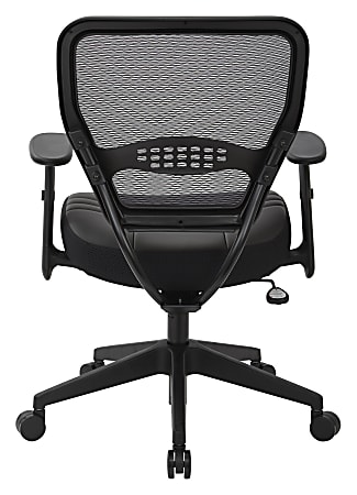 Office Star Space Seating Bonded Leather Mid Back Chair Black