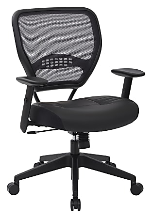 Office Star™ Space Seating Bonded Leather Mid-Back Chair, Black