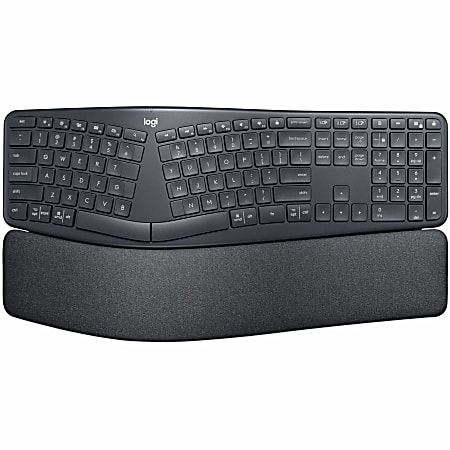 Logitech ERGO K860 Split Wireless Keyboard for Business - Ergonomic Design, Secured Logi Bolt Technology, Graphite