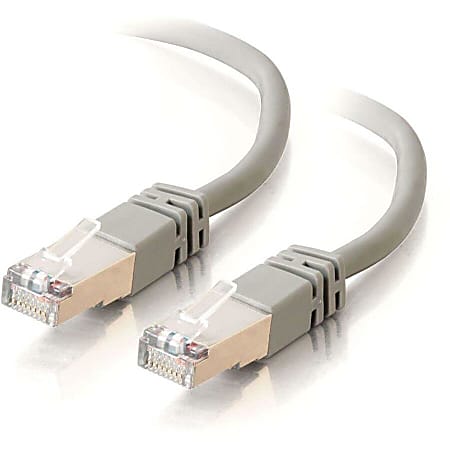 C2G-150ft Cat5e Molded Shielded (STP) Network Patch Cable - Gray - Category 5e for Network Device - RJ-45 Male - RJ-45 Male - Shielded - 150ft - Gray
