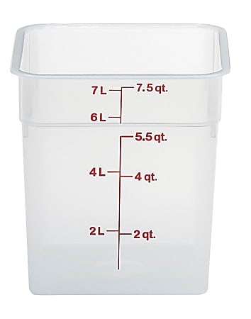 Cambro Translucent CamSquare Food Storage Containers, 8 Qt, Pack Of 6 Containers