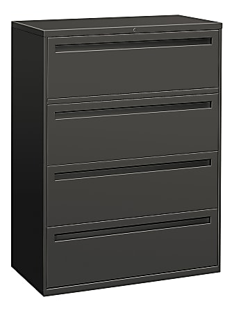 HON® Brigade® 700 36"W x 18"D Lateral 4-Drawer File Cabinet, Charcoal