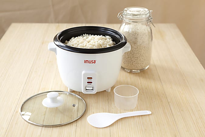 IMUSA Electric Non Stick Rice Cooker White Office Depot