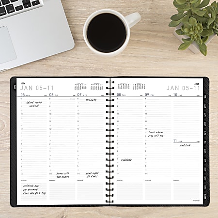 AT A GLANCE Contemporary 2026 Weekly Monthly Planner Charcoal Large 8
