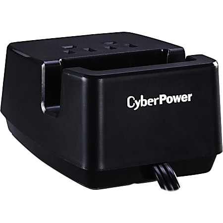 CyberPower PS205U Power Stations 2 Outlet Power Station - 5 ft, NEMA 5-15P Plug Type, 2 - 2.1 Amps (Shared) USB, Black, 1YR Warranty