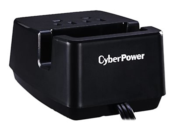 CyberPower PS205U Power Stations 2 Outlet Power Station - 5 ft, NEMA 5-15P Plug Type, 2 - 2.1 Amps (Shared) USB, Black, 1YR Warranty
