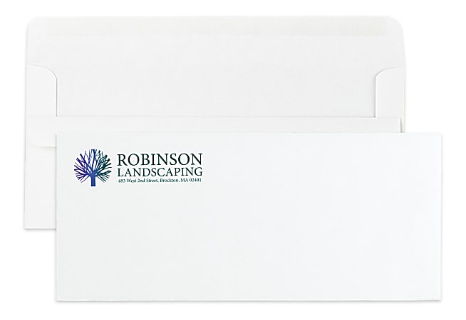 Self-Seal, Standard Business Envelopes,  4-1/8" x 9-1/2", Full-Color, Custom #10, Box Of 250