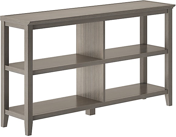 New Ridge Home Goods 30-1/4"H 3-Tier Low Wooden Bookcase, Washed Gray