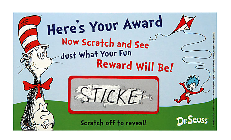 Eureka Dr. Seuss Scratch-Off Rewards, Assorted Designs, Pack Of 24