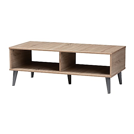 Baxton Studio Tuana Coffee Table, Oak/Light Gray