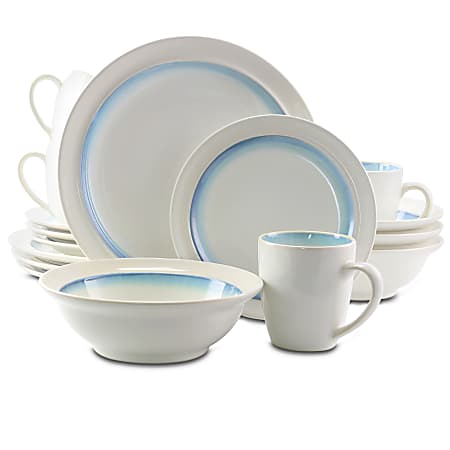 Gibson Elite Lawson 16-Piece Dinnerware Set, Teal