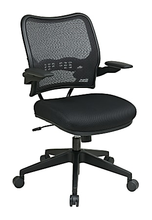 Office Star™ Deluxe AirGrid Mesh Mid-Back Office Chair with Lumbar Support and Adjustable Tilt, Black