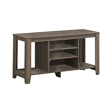 Monarch Specialties Ezra TV Stand, 24-1/4"H x 47-3/4"W x 17-1/4"D, Dark Taupe