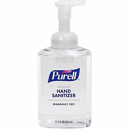 PURELL Hand Sanitizer Foam  1.09 lb  Pump Bottle Dispenser  Kill Germs  Hand, Skin  Clear  Quick Drying, Fragrance free  1 Each