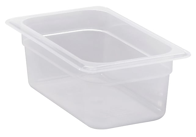 Cambro Translucent GN 1/4 Food Pans, 4"H x 6-3/8"W x 10-7/16"D, Pack Of 6 Containers