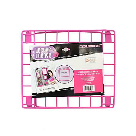 Locker Lounge™ Metal Locker Shelf, 12"H x 10"W x 2"D, Pink