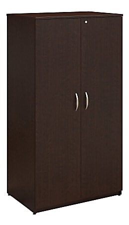 Bush Business Furniture Easy Office Wardrobe Storage Cabinet, 36"W, Mocha Cherry, Standard Delivery
