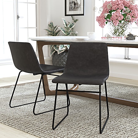 Black bucket dining chairs discount