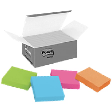 Post-it® Super Sticky Adhesive Note - 2" x 2" - Square - 90 Sheets per Pad - Assorted - Paper - Super Sticky, Adhesive, Recyclable, Residue-free - 1620 / Pack