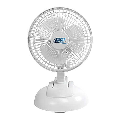 Seasons Comfort™ 2-Speed Tabletop and Clip-On Portable Fan, 7-1/2”H x 11”W, White