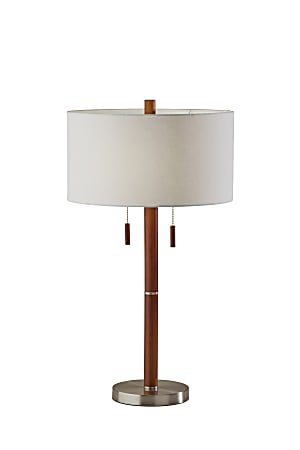 Adesso® Madeline Table Lamp, 28"H, Brushed Steel Base/White