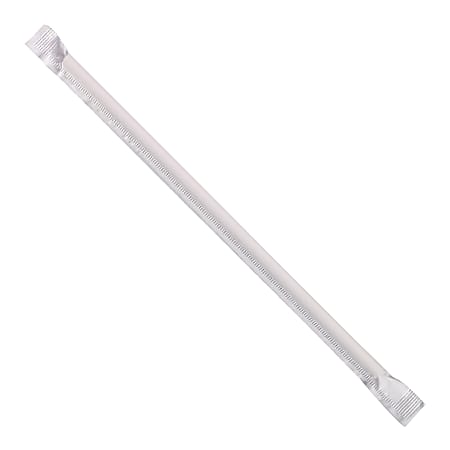Hoffmaster Paper Straws, Wrapped, 7-3/4", White, Pack Of