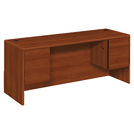 HON® 10700 72"W Double 3/4-Pedestal Computer Desk Credenza, Cognac