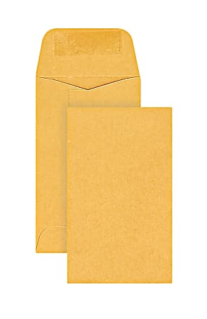 Office Depot® Brand Coin Envelopes, 2-1/2" x 4-1/4", Gummed Seal, Manila, Box Of 500