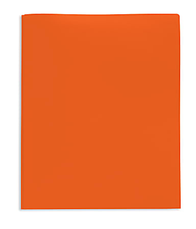 Office Depot® Brand 2-Pocket School-Grade Poly Folder with Prongs, Letter Size, Orange
