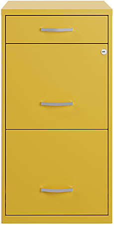 Realspace® SOHO Organizer 18"D Vertical 3-Drawer File Cabinet, Gold