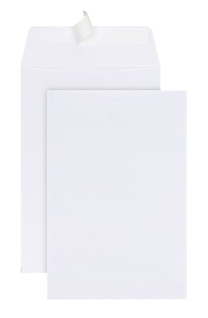 Office Depot® Brand 6" x 9" Catalog Envelopes, Clean Seal, 30% Recycled, White, Box Of 100