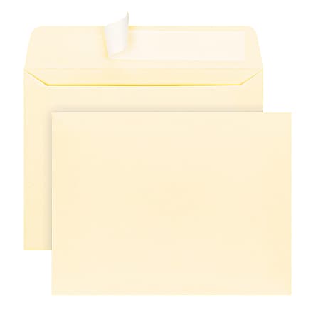 Office Depot® Brand Invitation Envelopes, A2, 4-3/8" x 5-3/4", Clean Seal, Ivory, Box Of 100