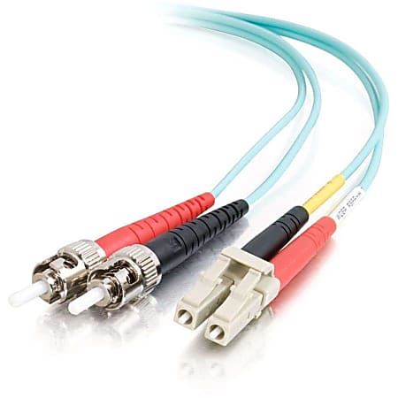 C2G-20m LC-ST 10Gb 50/125 OM3 Duplex Multimode PVC Fiber Optic Cable (USA-Made) - Aqua - Fiber Optic for Network Device - LC Male - ST Male - 10Gb - 50/125 - Duplex Multimode - OM3 - 10GBase-SR, 10GBase-LRM - USA-Made - 20m - Aqua"