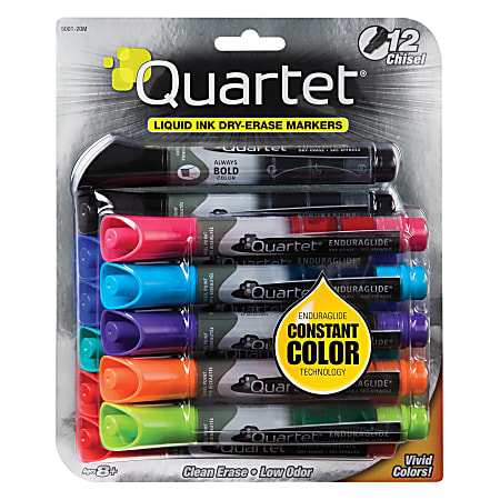 Quartet EnduraGlide Dry-Erase Markers, Fine Tip, Assorted Classic & Neon  Colors, 12 Pack 