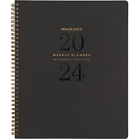 2024 AT-A-GLANCE® Signature Lite Weekly/Monthly Planner, 8-1/2" x 11", Black, January To December 2024, YP905L05