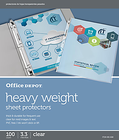 Office Depot® Brand Heavyweight Sheet Protectors, 8-1/2" x 11", Clear, Pack Of 100