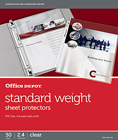 Office Depot® Brand Standard Weight Sheet Protectors, 8-1/2"