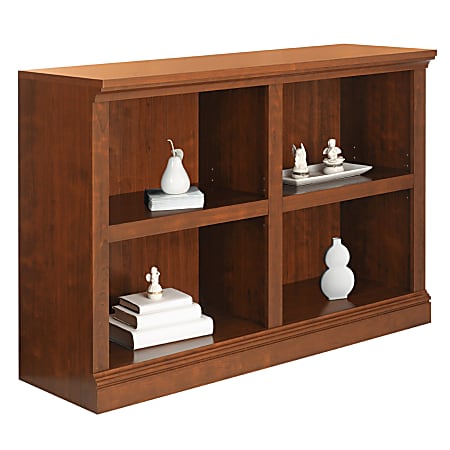 Realspace® Premium Multipurpose Bookcase, 2-Shelf Brushed Maple