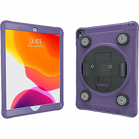 CTA Digital Magnetic Splash-Proof Case with Metal Mounting Plates for iPad 7th/ 8th/ 9th Gen 10.2, iPad Air 3, iPad Pro 10.5, Purple - Splash Proof, Impact Resistant, Water Resistant - Silicone Body - 10.3" Height x 7.8" Width x 1" Depth - 1 Pack