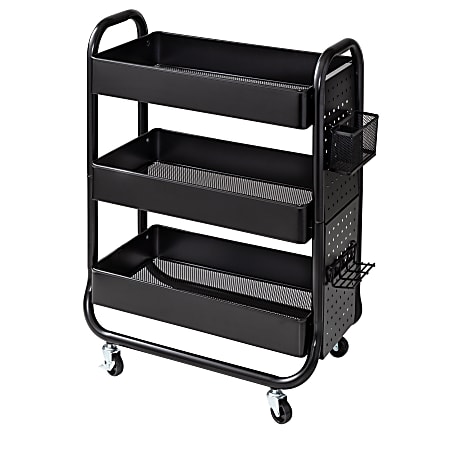 Honey Can Do Rolling Craft Cart, 31-1/8” x 13-13/16”, Black
