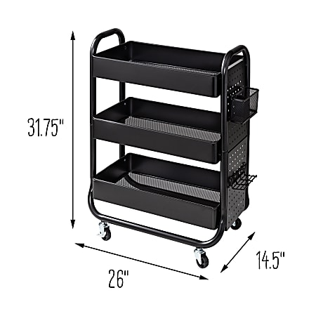 Honey Can Do Rolling Craft Cart 31 18 x 13 1316 Black Office Depot