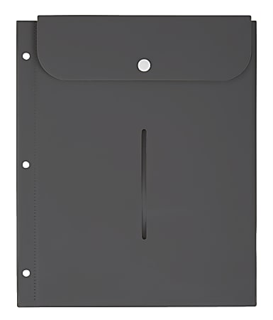 Office Depot® Brand Poly Binder Pocket, 8-1/2" x 11", 100-Sheet, Gray