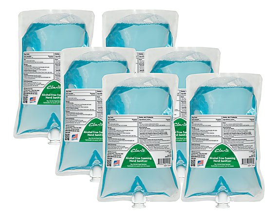 Betco® Clario® Alcohol-Free Foaming Hand Sanitizer, 1000 mL, Case Of 6