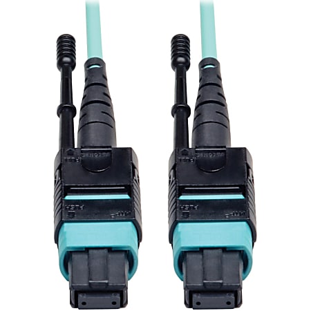 Tripp Lite 10M MTP / MPO Patch Cable 12 Fiber 40GbE Aqua OM3 Plenum 33ft 33' 10 Meter, N84410M12P