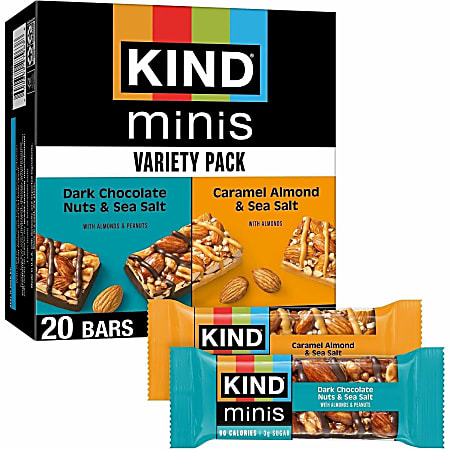 KIND Minis Nuts & Sea Salt Nut Bars Variety - Cholesterol-free, Gluten-free, Low Glycemic, Trans Fat Free, Low Sugar, Low Sodium - 27964