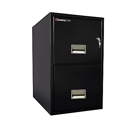 Sentry®Safe FIRE-SAFE® 2-Drawer Vertical File Cabinet, 27 9/16"H x 16 5/8"W x 25"D, Black