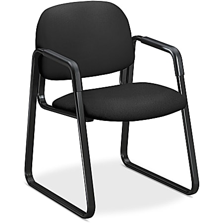HON® Solutions Seating 4008 Ergonomic Sled-Base Guest Chair, 32 1/2"H x 23 1/2"W x 25 1/2"D, Black Frame, Black Fabric