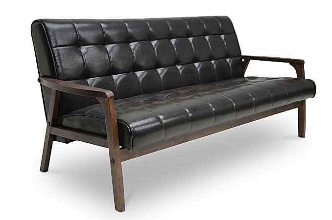Baxton Studio Levin Sofa Brown Office Depot