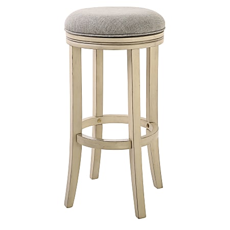 New Ridge Home Goods Victoria Swivel Bar Stool, Ivory/Paradigm Quartz