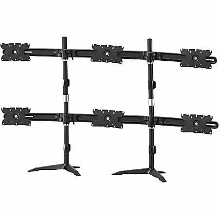 Amer Mounts Hex Monitor Stand Supports Flat Panel Sizes 26" to 32" AMR6S32 - Hex Monitor Ultra Slim Stand Based Desk Mount. Supports 6 32 inch LCD/LED monitors. Vesa Mount 200mm x 100mm / 100mm x 100mm / 75mm x 75mm